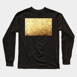 Alien Arcane Aesthic AiArt Gold Long Sleeve T-Shirt